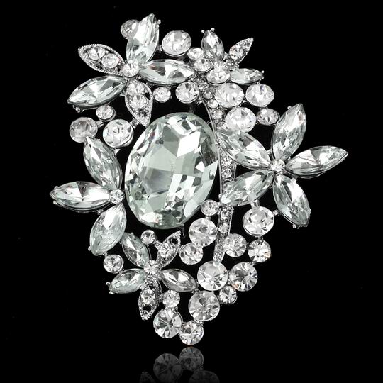 85mm SWAROVSKI CRYSTAL GARDEN BLOSSOM BROOCH